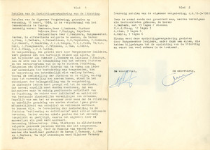 Notulen van de oprichtingsvergadering van Stichting WAC op 16 maart 1960.